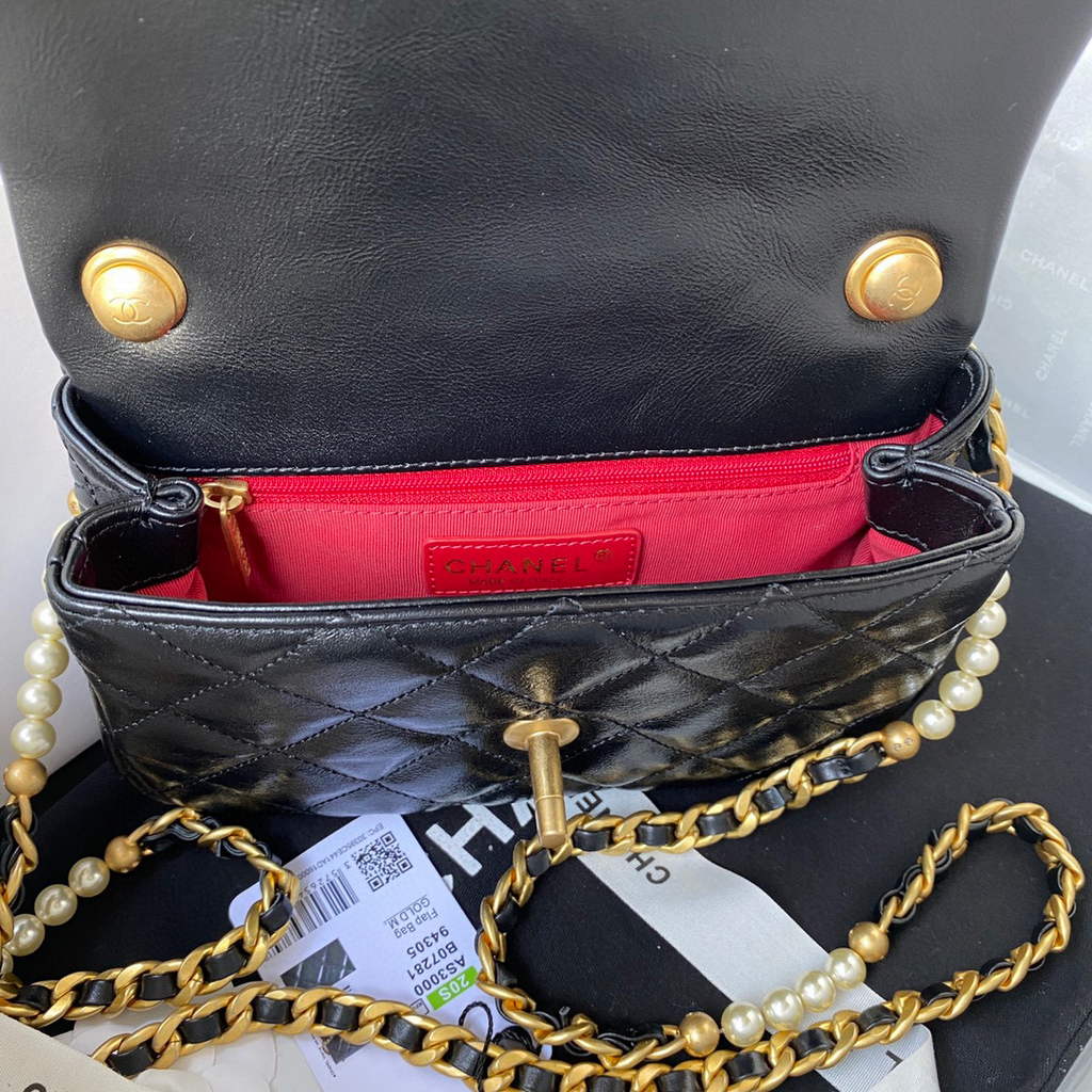 Chanel AS3000 Mini Flap Bag Calfskin Black