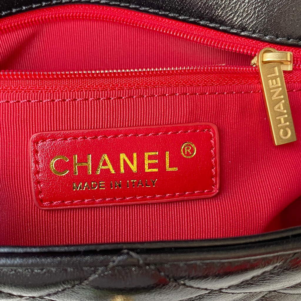 Chanel AS3000 Mini Flap Bag Calfskin Black
