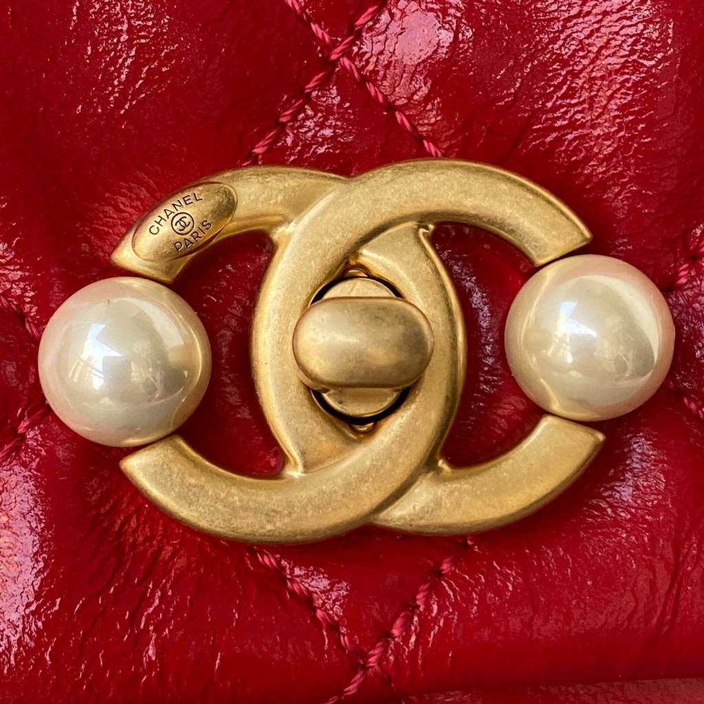 Chanel AS3000 Mini Flap Bag Calfskin Red
