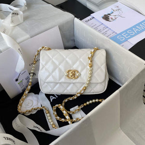 Chanel AS3000 Mini Flap Bag Calfskin White - Default Title - View 1