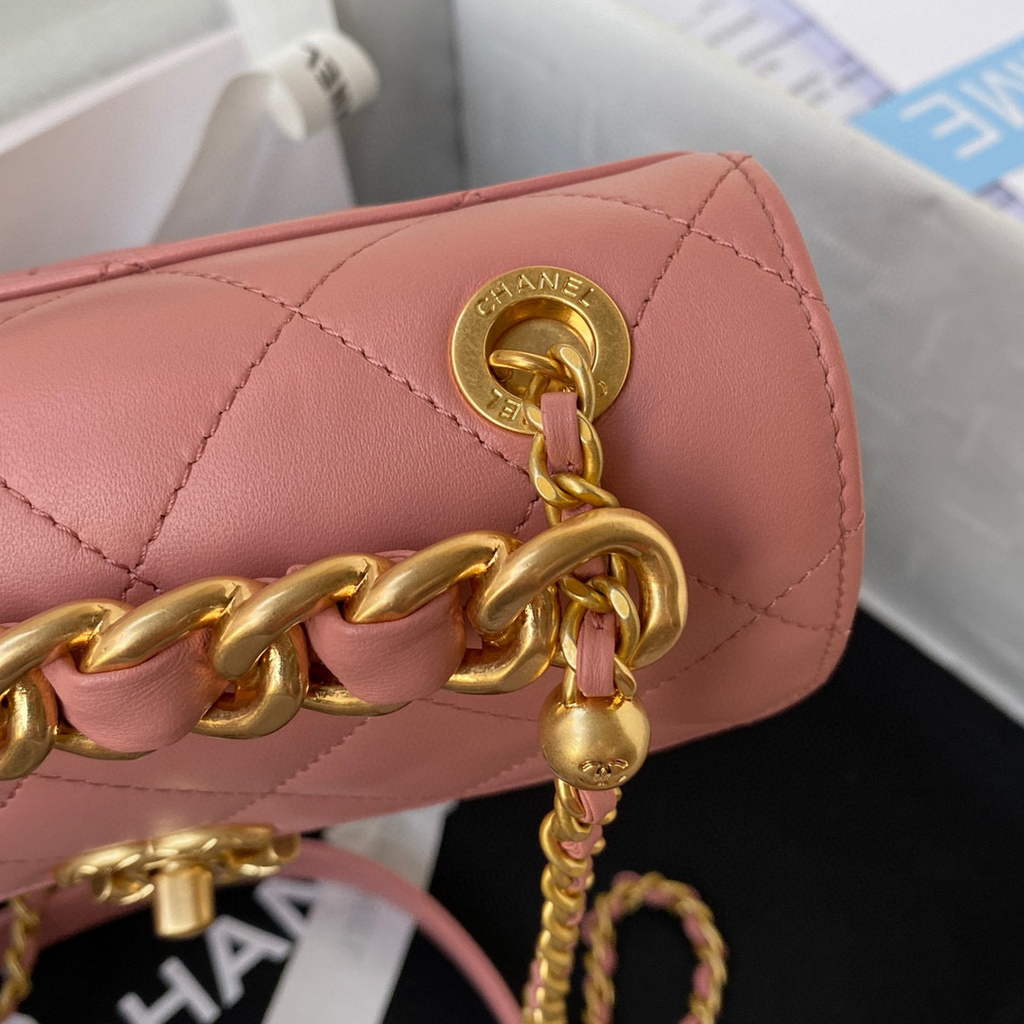 Chanel AS3011 Small Flap Bag Lambskin Pink