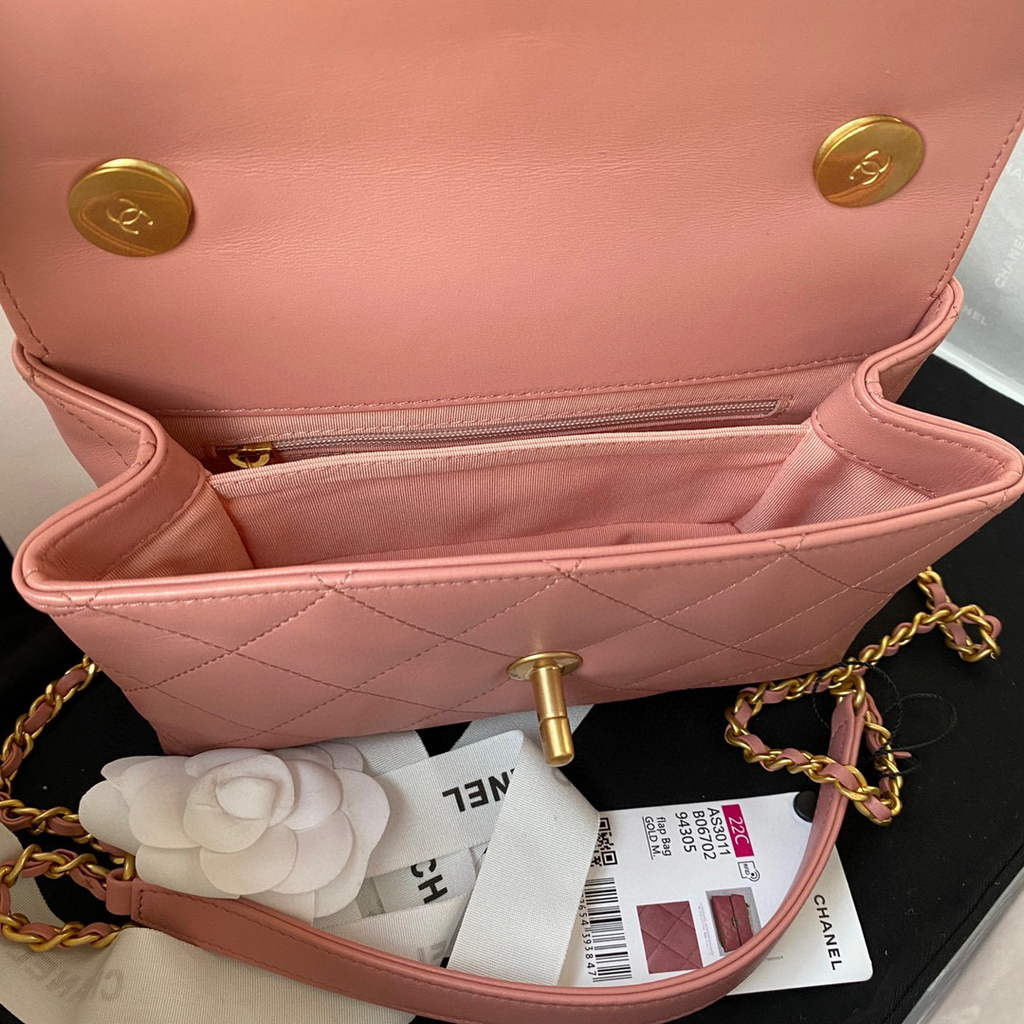 Chanel AS3011 Small Flap Bag Lambskin Pink