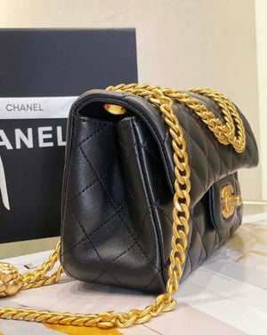 Chanel AS3041 Flap Classic Bag CF Camellia Lambskin Black Gold - Default Title - View 4