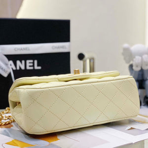 Chanel AS3041 Flap Classic Bag CF Camellia Lambskin Light Yellow Gold - Default Title - View 6