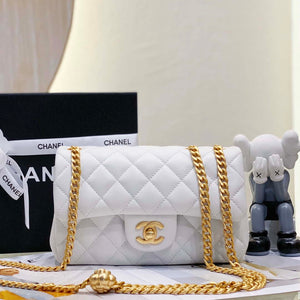 Chanel AS3041 Flap Classic Bag CF Camellia Lambskin White Gold - Default Title - View 2