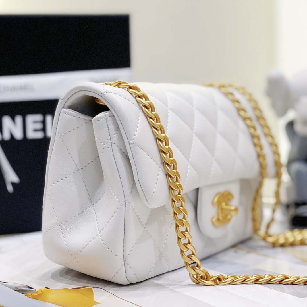 Chanel AS3041 Flap Classic Bag CF Camellia Lambskin White Gold - Default Title - View 4