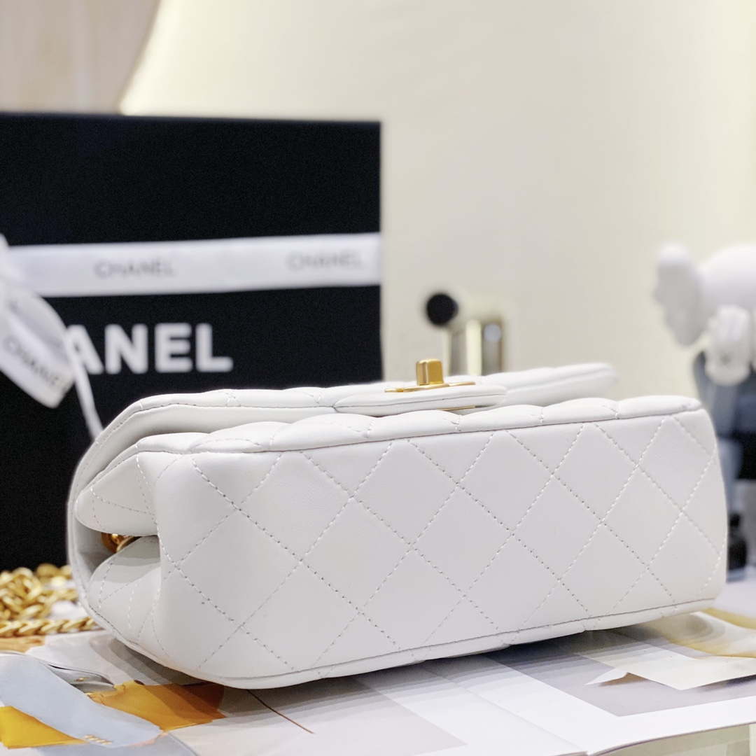 Chanel AS3041 Flap Classic Bag CF Camellia Lambskin White Gold - Default Title - View 6