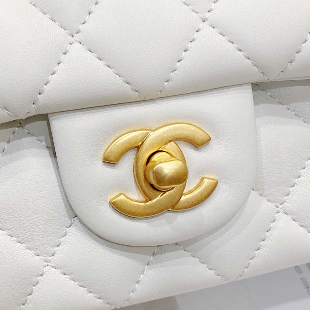 Chanel AS3041 Flap Classic Bag CF Camellia Lambskin White Gold - Default Title - View 8