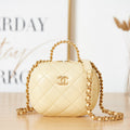 Chanel Small Vanity Case Lambskin gold-tone metal AS3066 Apricot - Default Title - View 1