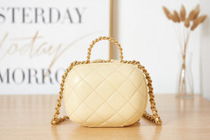 Chanel Small Vanity Case Lambskin gold-tone metal AS3066 Apricot - Default Title - View 4