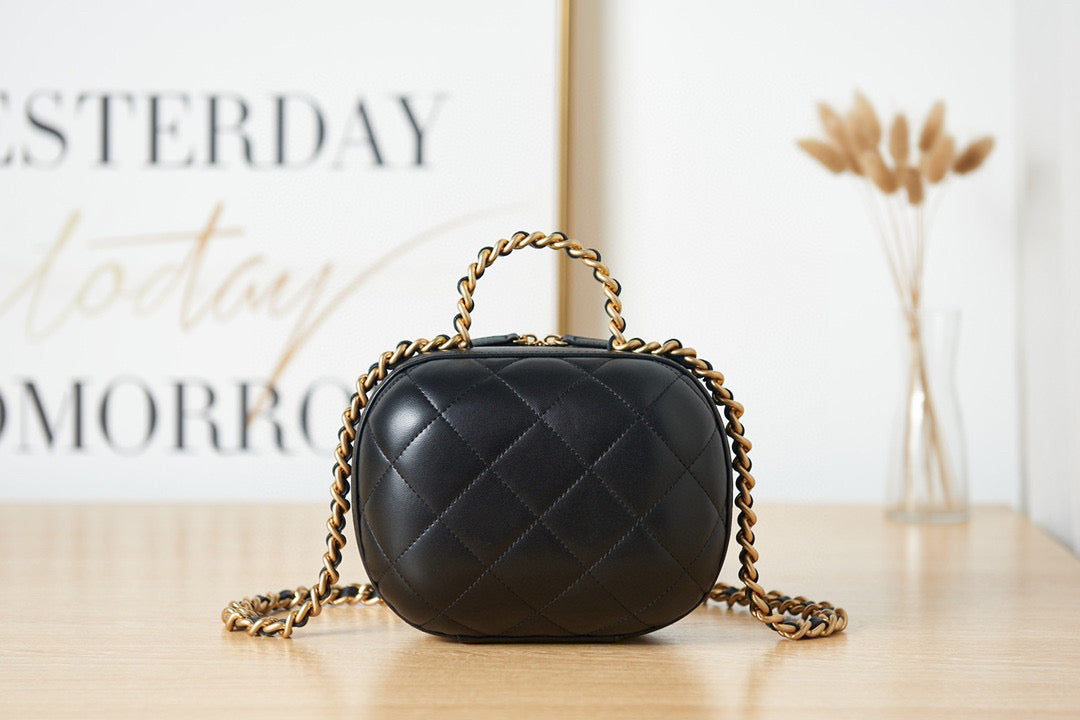 Chanel Small Vanity Case Lambskin gold-tone metal AS3066 Black - Default Title - View 5
