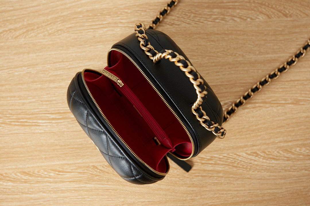Chanel Small Vanity Case Lambskin gold-tone metal AS3066 Black - Default Title - View 8