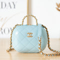 Chanel Small Vanity Case Lambskin gold-tone metal AS3066 Blue - Default Title - View 1