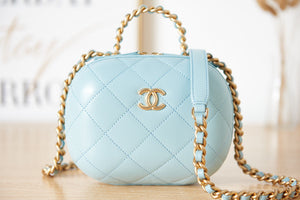 Chanel Small Vanity Case Lambskin gold-tone metal AS3066 Blue - Default Title - View 2