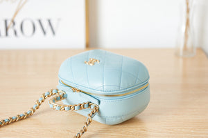 Chanel Small Vanity Case Lambskin gold-tone metal AS3066 Blue - Default Title - View 5
