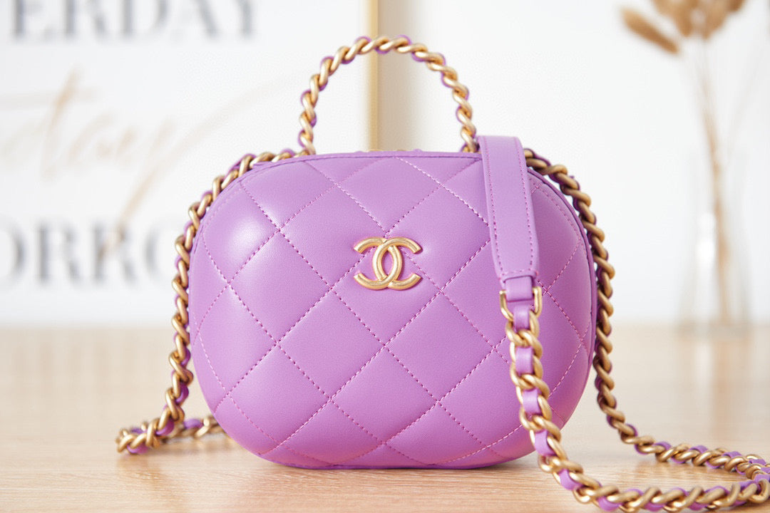 Chanel Small Vanity Case Lambskin gold-tone metal AS3066 Purple - Default Title - View 2