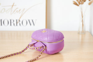 Chanel Small Vanity Case Lambskin gold-tone metal AS3066 Purple - Default Title - View 5