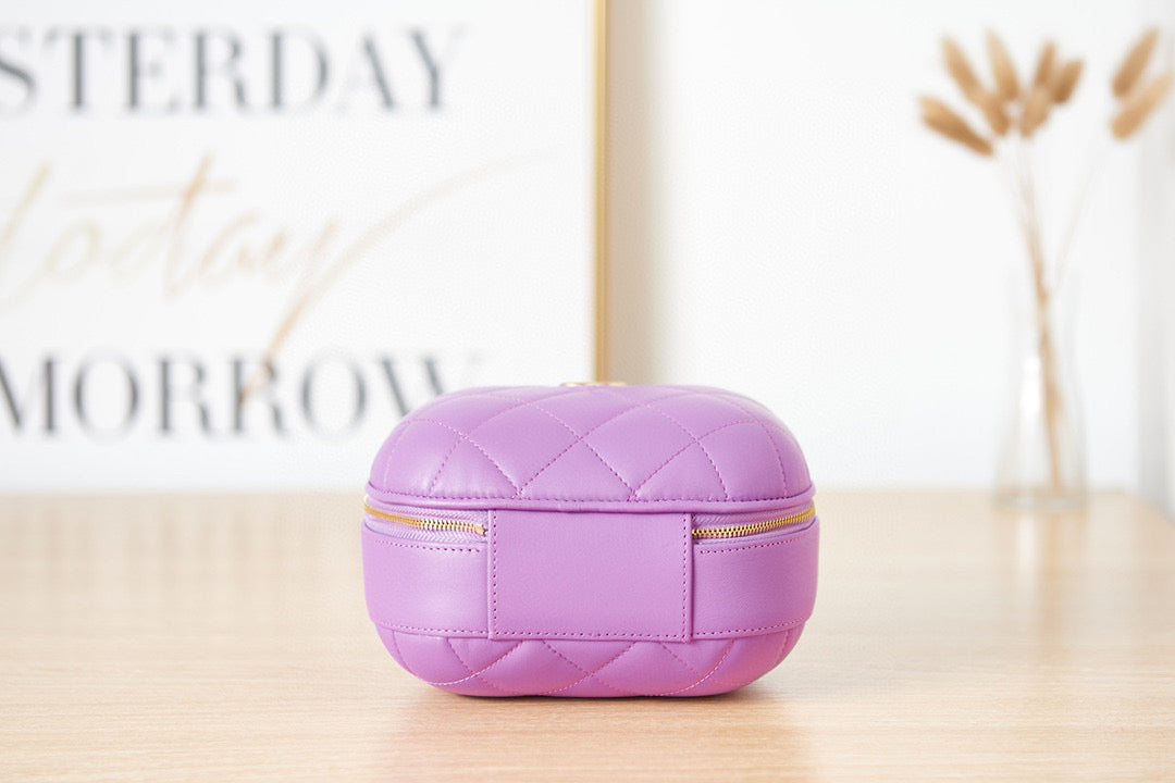 Chanel Small Vanity Case Lambskin gold-tone metal AS3066 Purple - Default Title - View 6