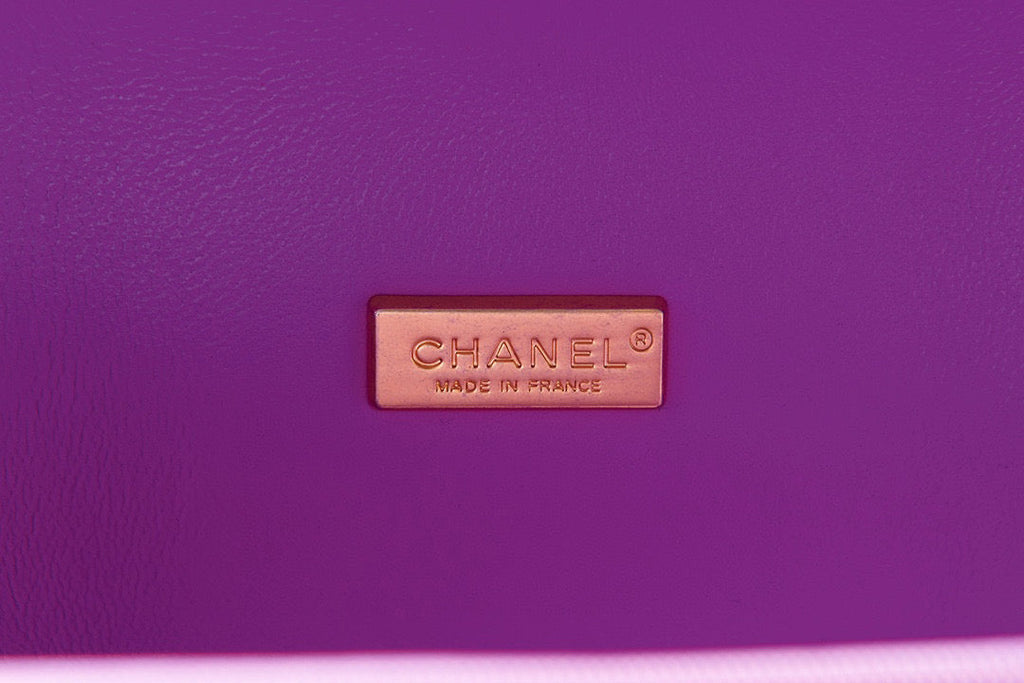 Chanel Small Vanity Case Lambskin gold-tone metal AS3066 Purple
