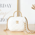 Chanel Small Vanity Case Lambskin gold-tone metal AS3066 White - Default Title - View 1