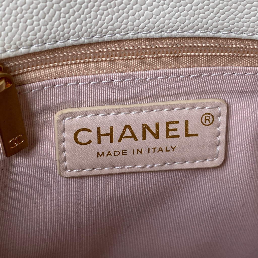 Chanel AS3103 Chanel 19 Handbag Calfskin White