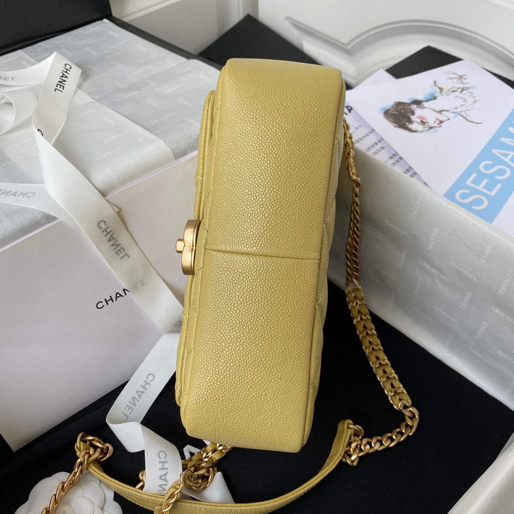 Chanel AS3103 Chanel 19 Handbag Calfskin Yellow