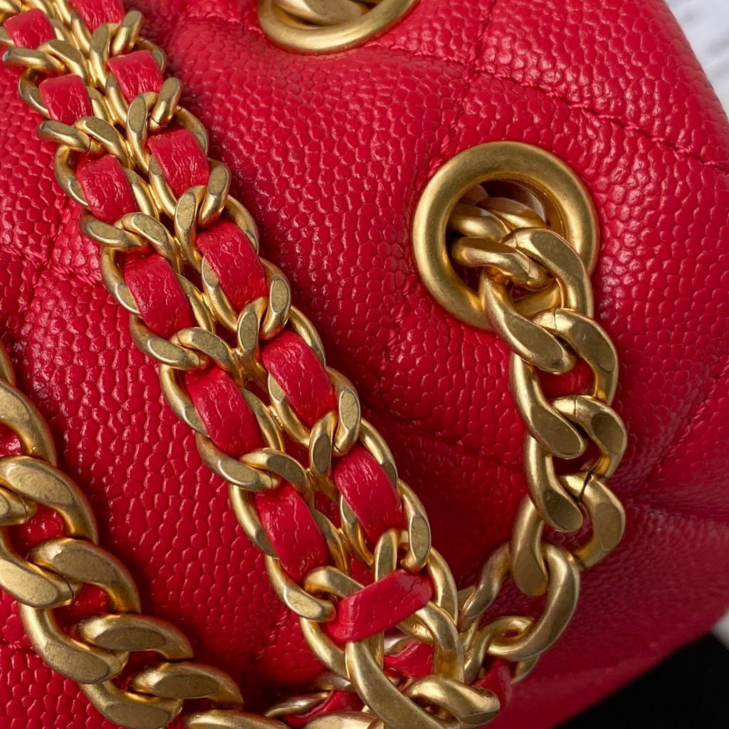 Chanel AS3108 Backpack Chanel flap bag Calfskin Red