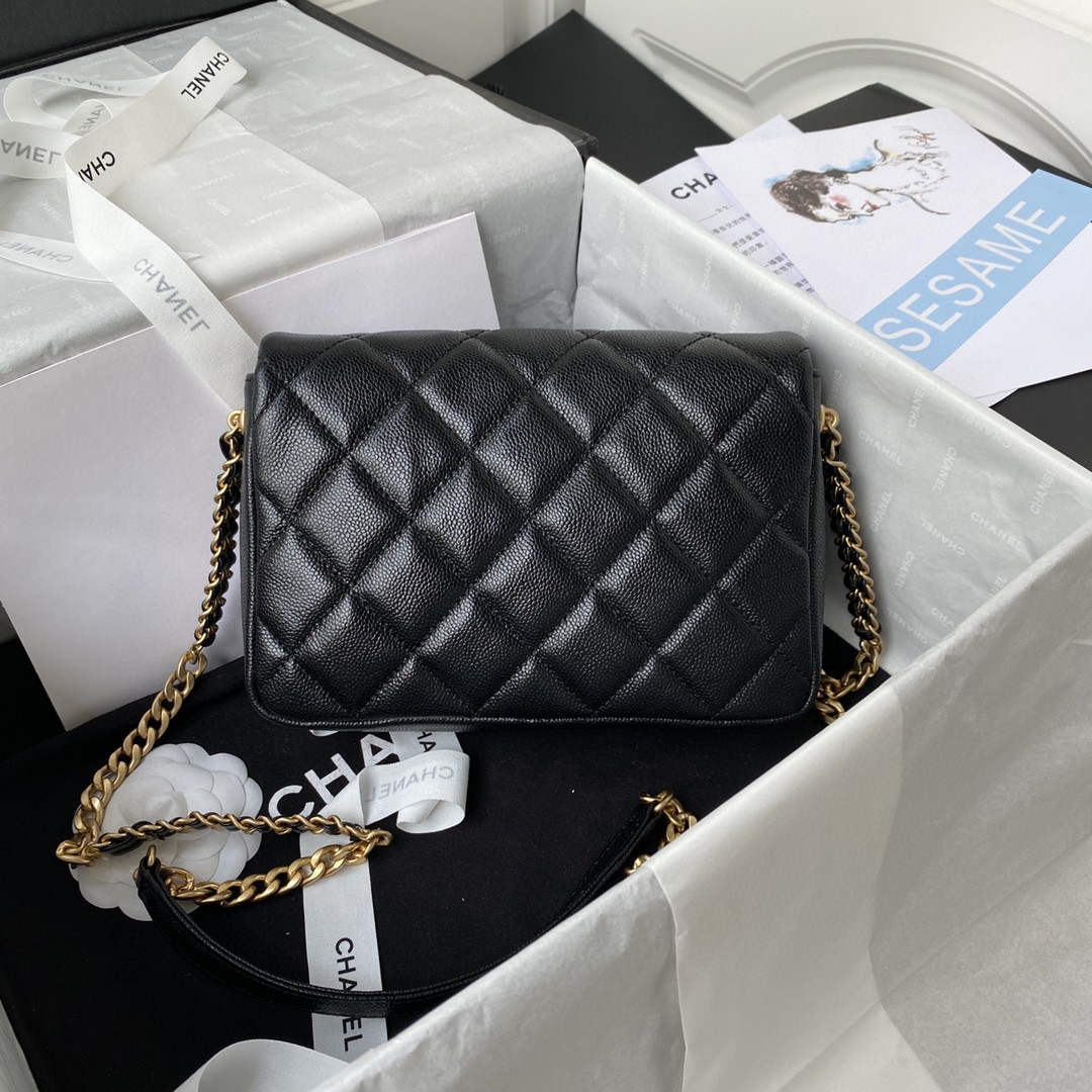 Chanel AS3108 Chanel Flap bag Grained Calfskin Black