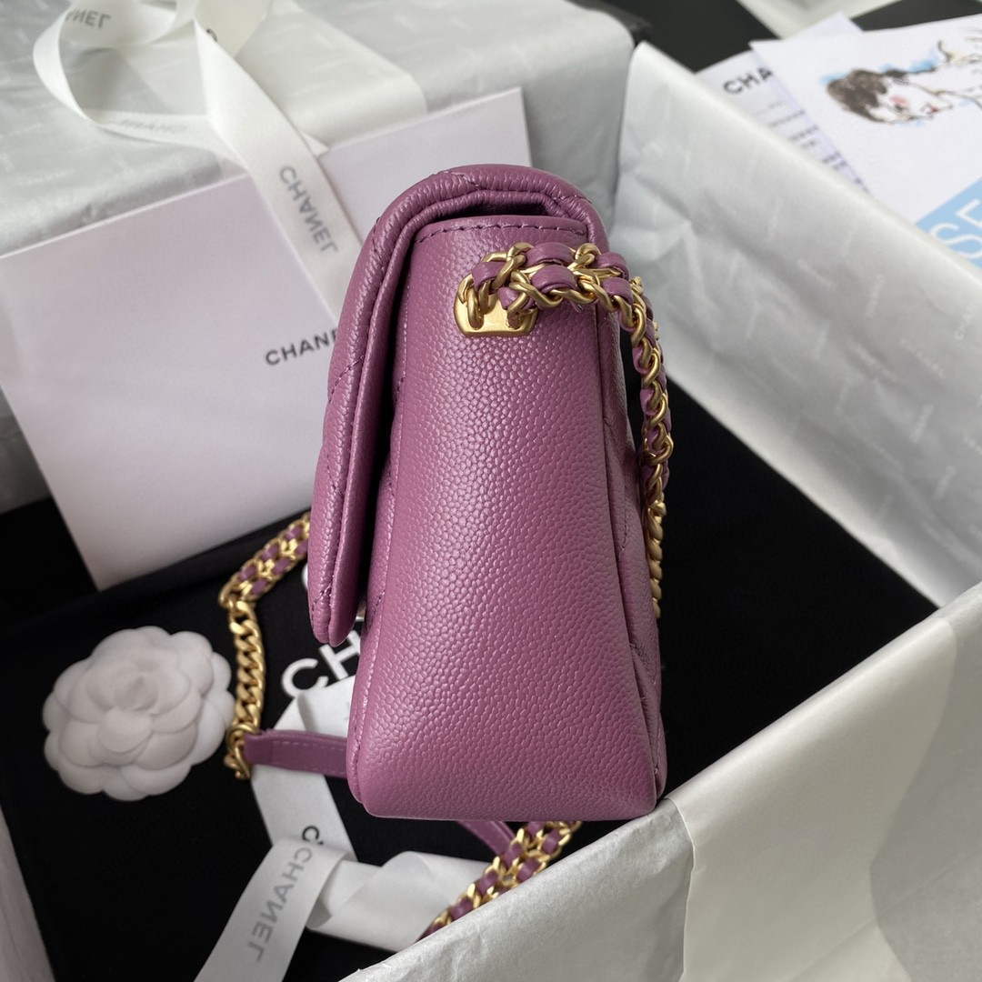 Chanel AS3108 Chanel Flap bag Grained Calfskin Purple