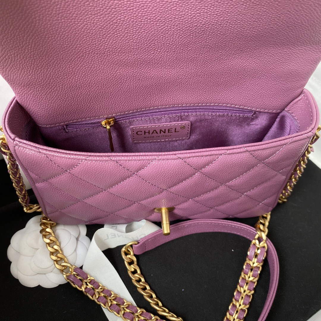 Chanel AS3108 Chanel Flap bag Grained Calfskin Purple
