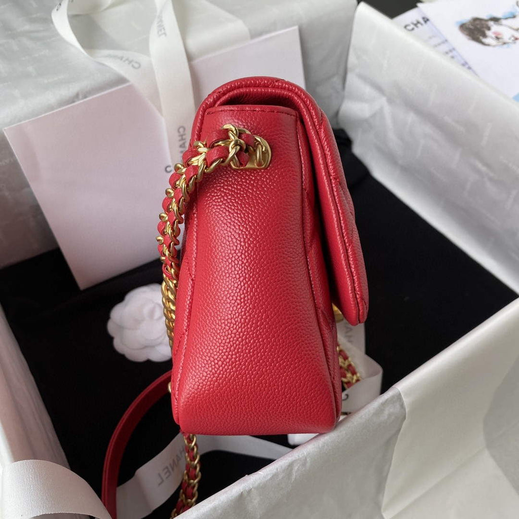 Chanel AS3108 Chanel Flap bag Grained Calfskin Red