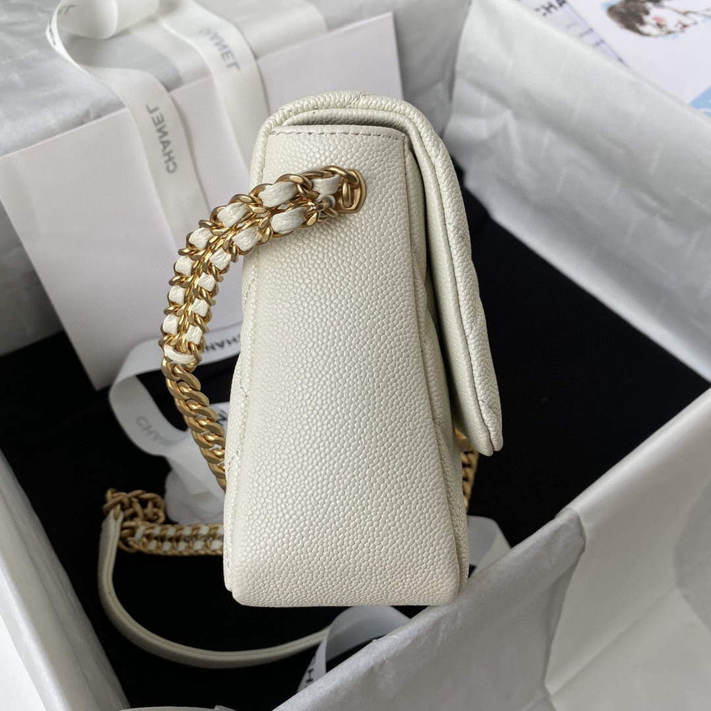 Chanel AS3108 Chanel Flap bag Grained Calfskin White