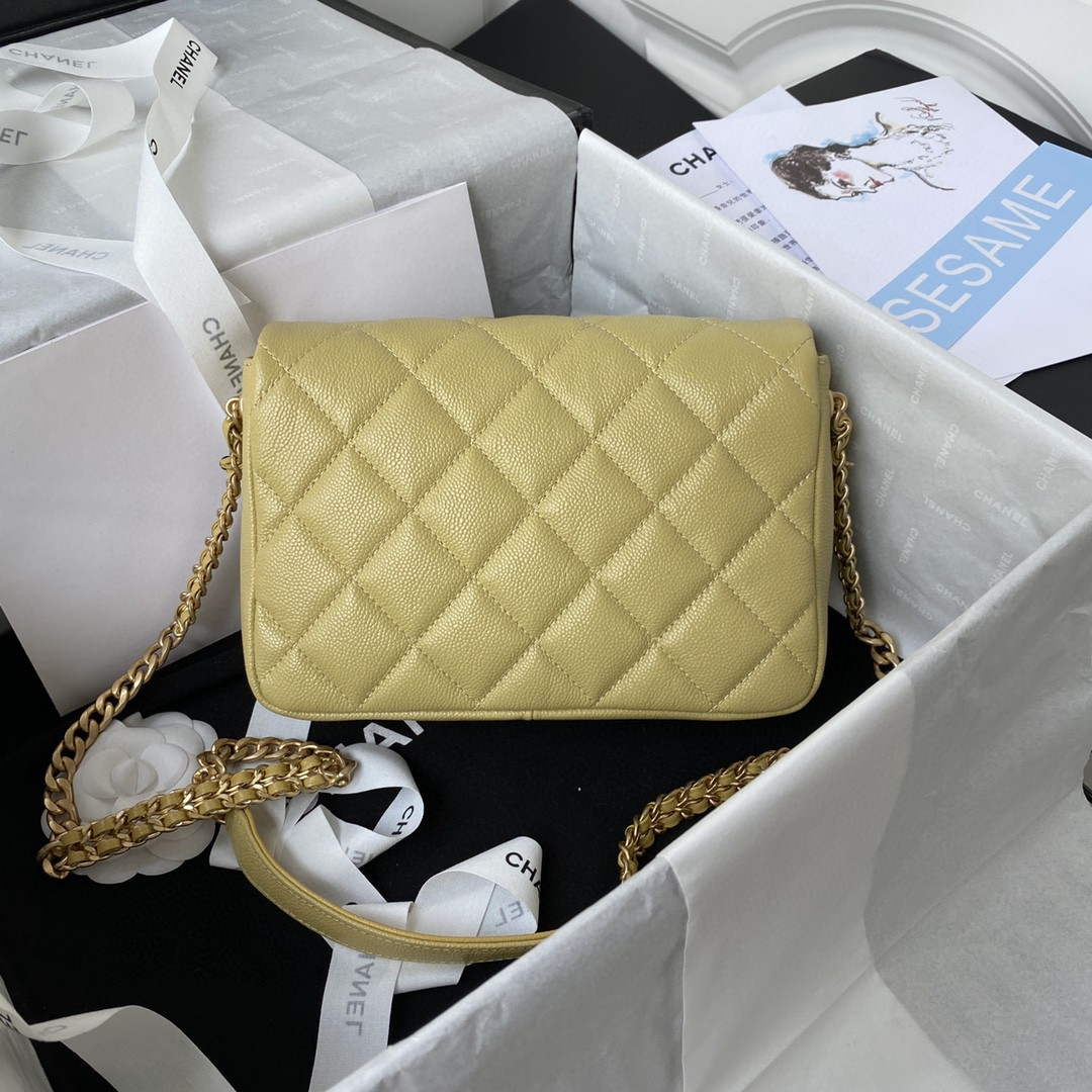 Chanel AS3108 Chanel Flap bag Grained Calfskin Yellow - Default Title - View 2