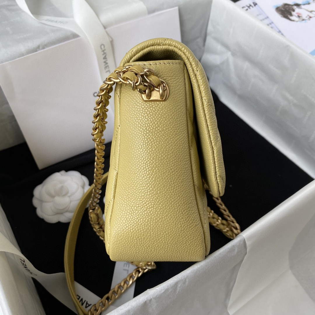 Chanel AS3108 Chanel Flap bag Grained Calfskin Yellow