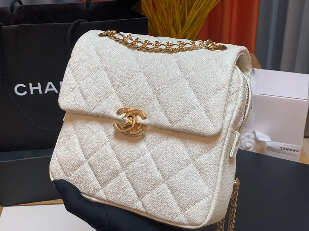 Chanel AS3108 Backpack Chanel flap bag Calfskin White - Default Title - View 2