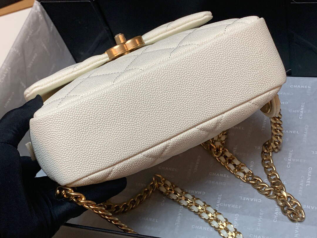 Chanel AS3108 Backpack Chanel flap bag Calfskin White
