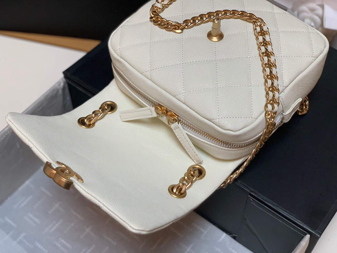 Chanel AS3108 Backpack Chanel flap bag Calfskin White