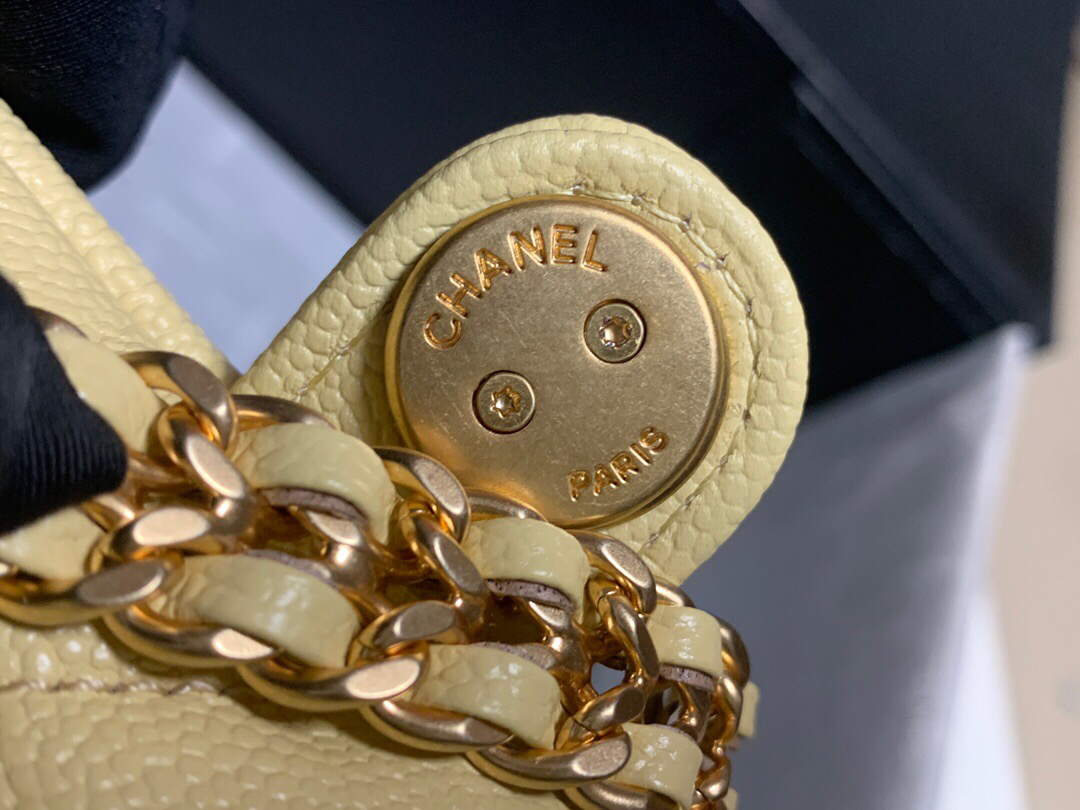 Chanel AS3108 Backpack Chanel flap bag Calfskin Yellow