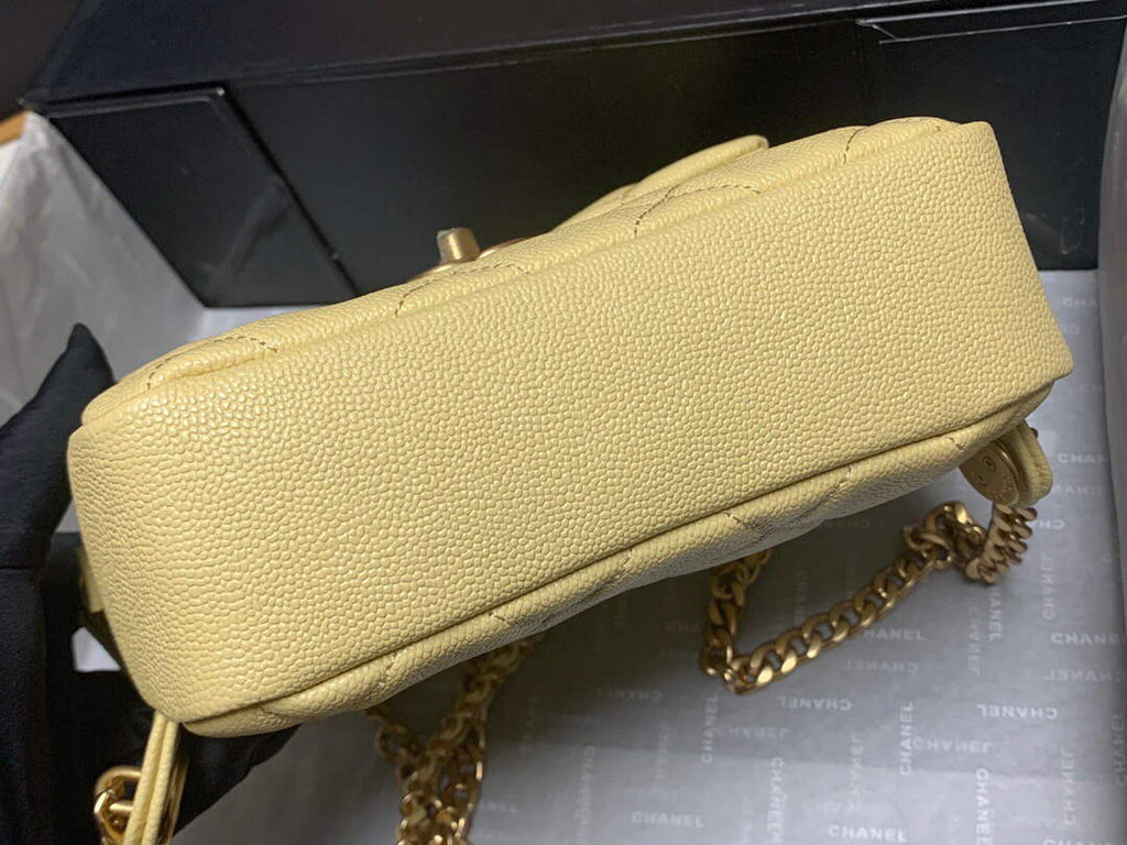 Chanel AS3108 Backpack Chanel flap bag Calfskin Yellow
