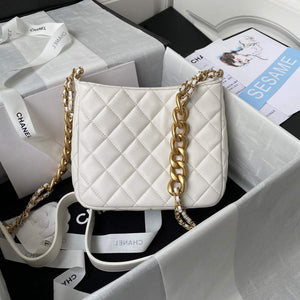 Chanel AS3112 Hobo Handbag Lambskin White - Default Title - View 2