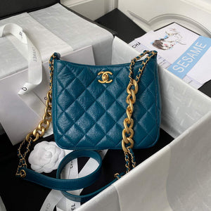 Chanel AS3112 Hobo Handbag Lambskin Blue - Default Title - View 1