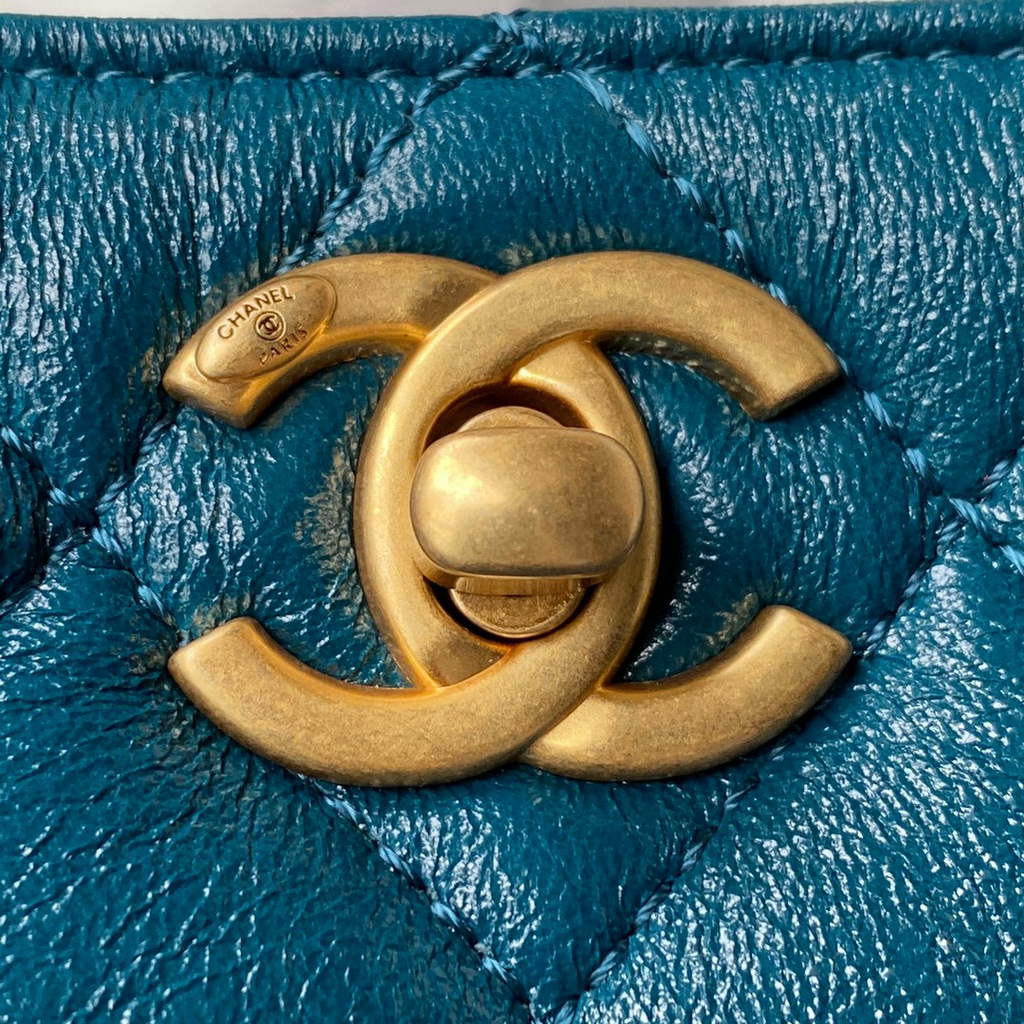 Chanel AS3111 Hobo Small Handbag Lambskin Blue