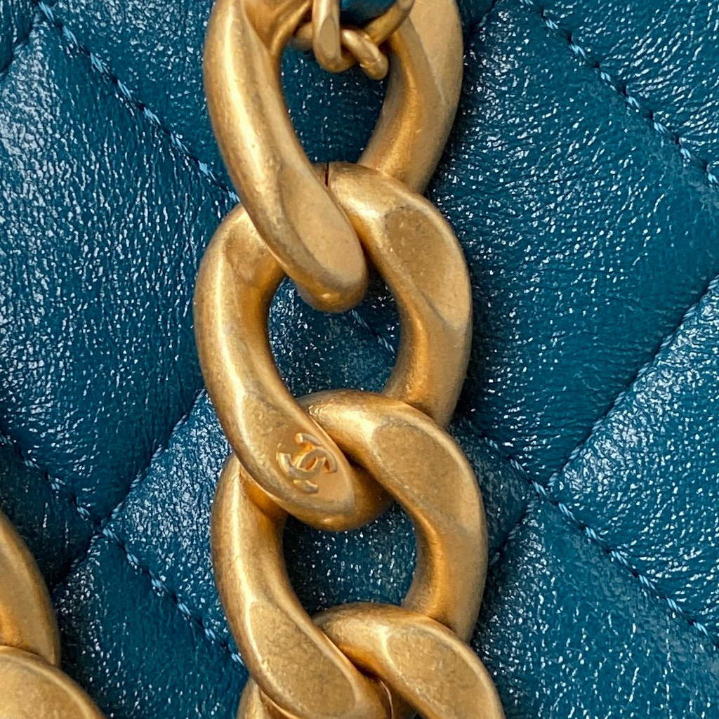 Chanel AS3111 Hobo Small Handbag Lambskin Blue