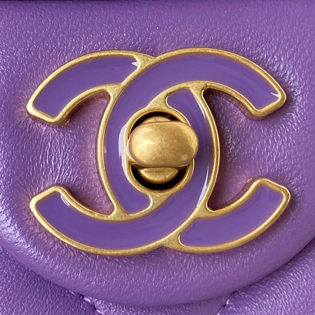 Chanel AS3113 Mini Flap Bag Lambskin Purple - Default Title - View 3