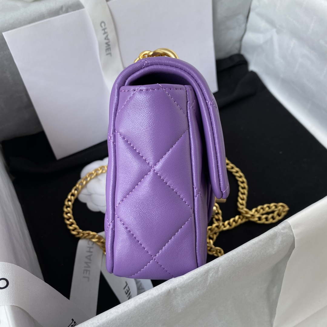 Chanel AS3113 Mini Flap Bag Lambskin Purple - Default Title - View 5
