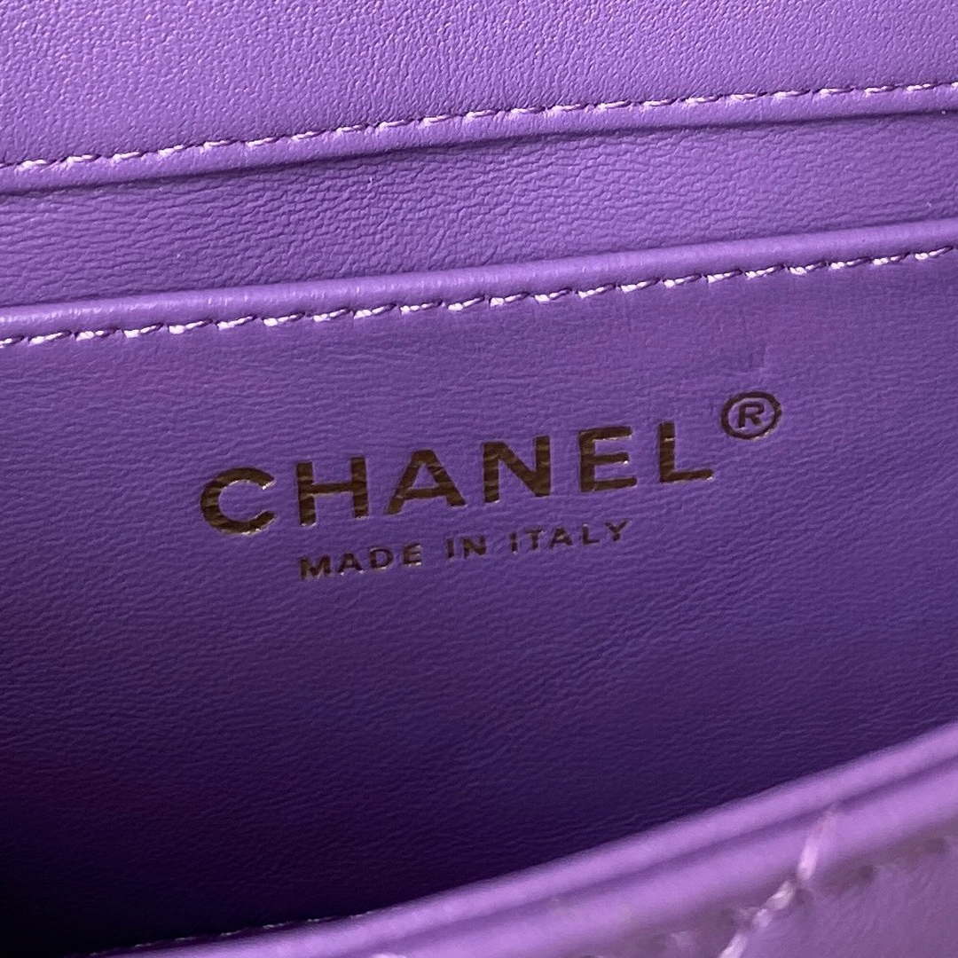 Chanel AS3113 Mini Flap Bag Lambskin Purple - Default Title - View 8