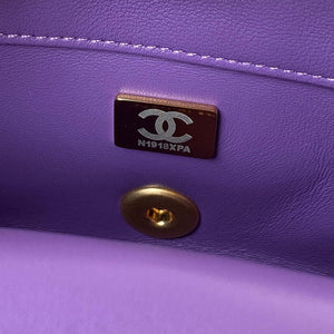 Chanel AS3113 Mini Flap Bag Lambskin Purple - Default Title - View 9