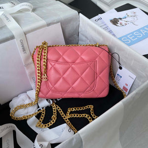 Chanel AS3113 Mini Flap Bag Lambskin Rose Red - Default Title - View 2