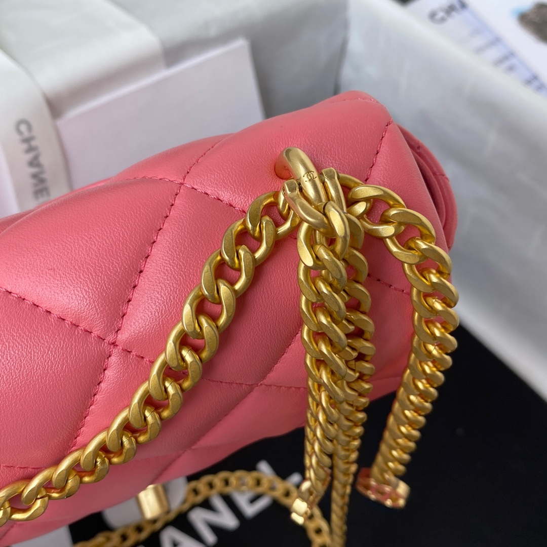 Chanel AS3113 Mini Flap Bag Lambskin Rose Red