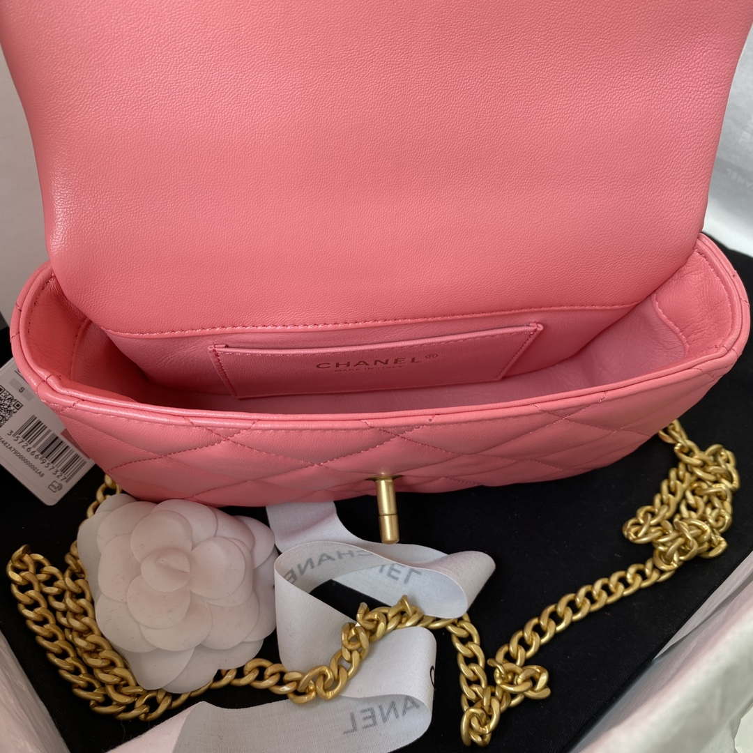 Chanel AS3113 Mini Flap Bag Lambskin Rose Red